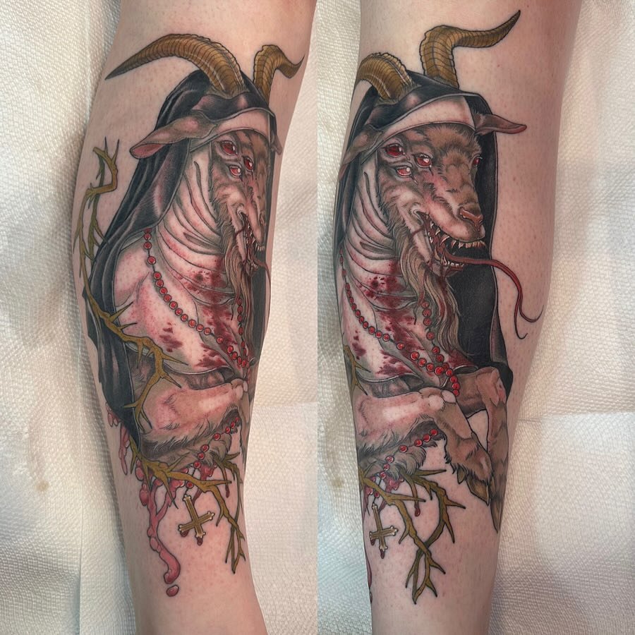 Illustrative tattoo by Cassidy Depew
