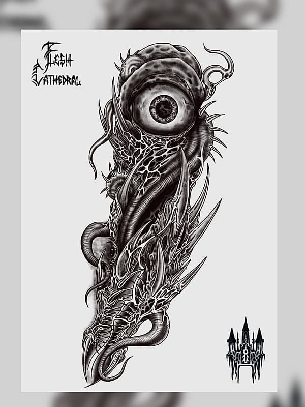 Horror tattoo by Joshua McClunie / Dark Art Tattoos / Wellington