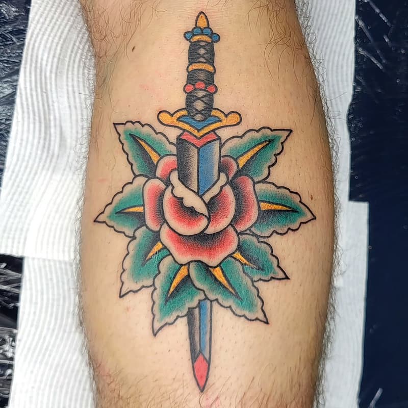 American Traditional tattoo by Aidan Hardy