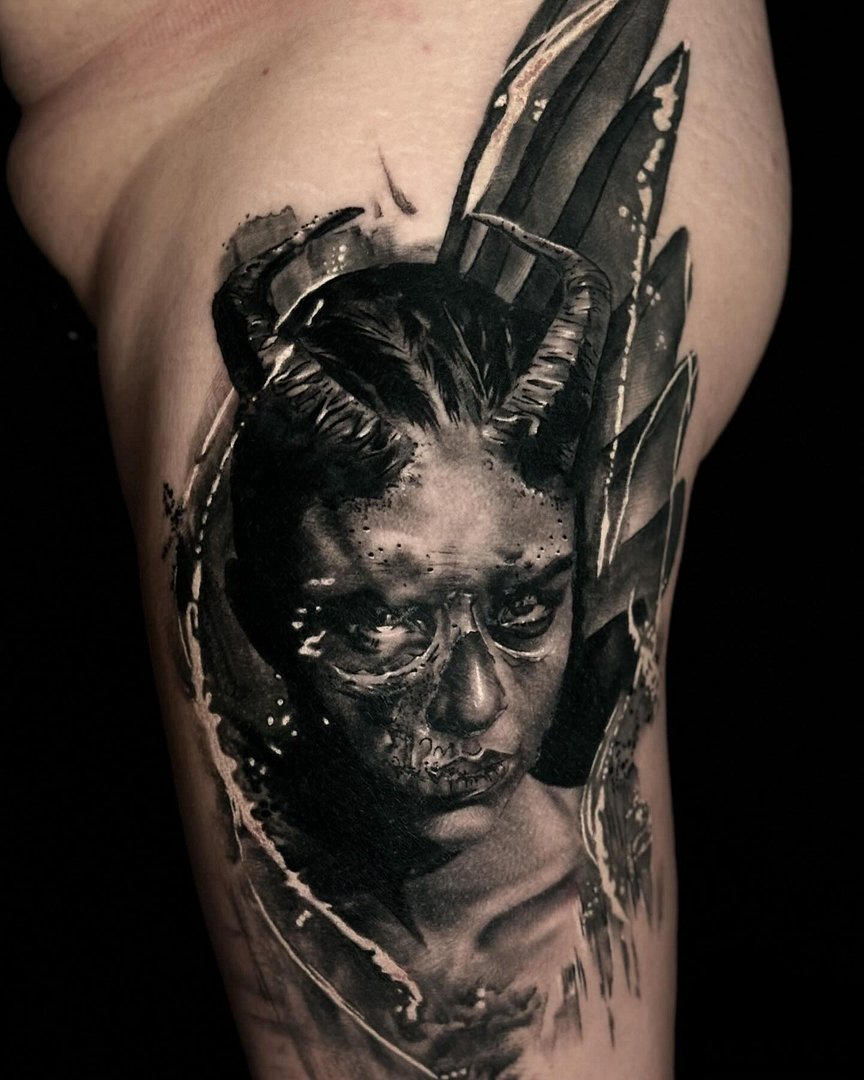 Realism (black & grey) tattoo by Cassi McKay 🏳️‍🌈