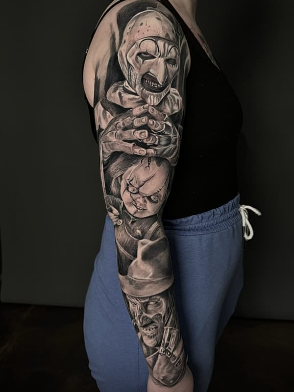 Realism (black & grey) tattoo by Joe Metrix