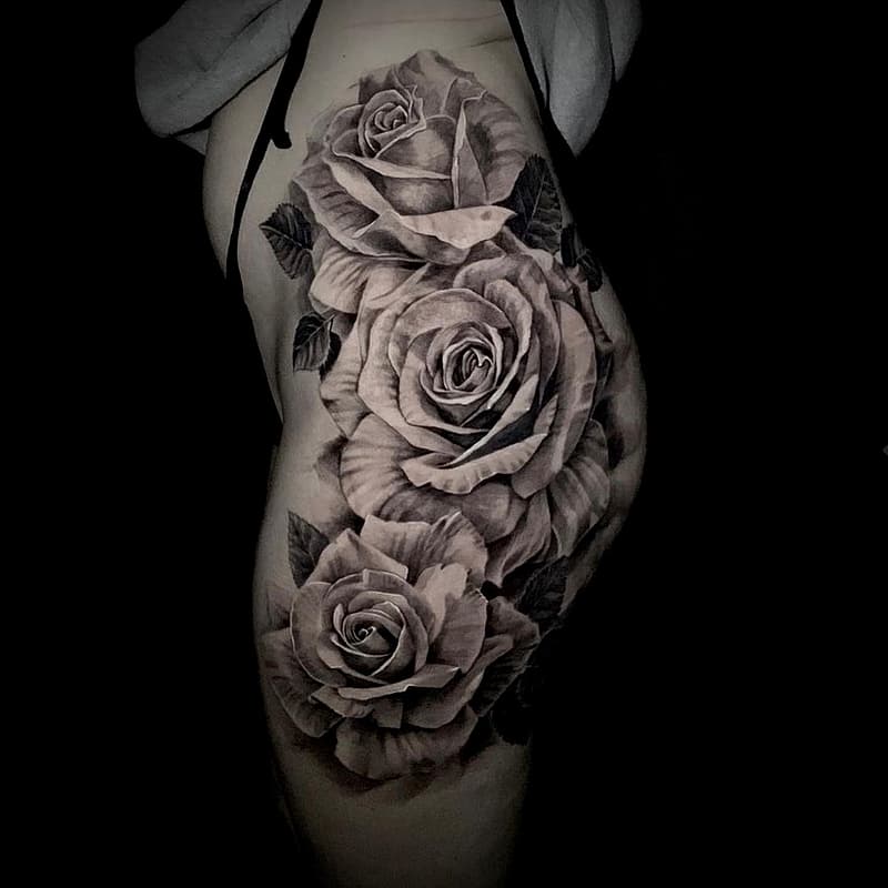 Realism (black & grey) tattoo by Joe Metrix