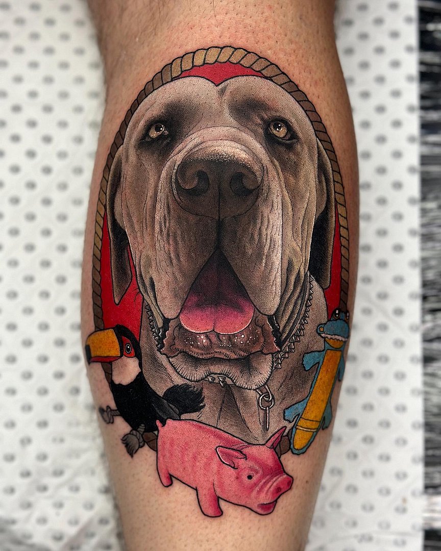 Neo-Traditional tattoo by Drew Shallis