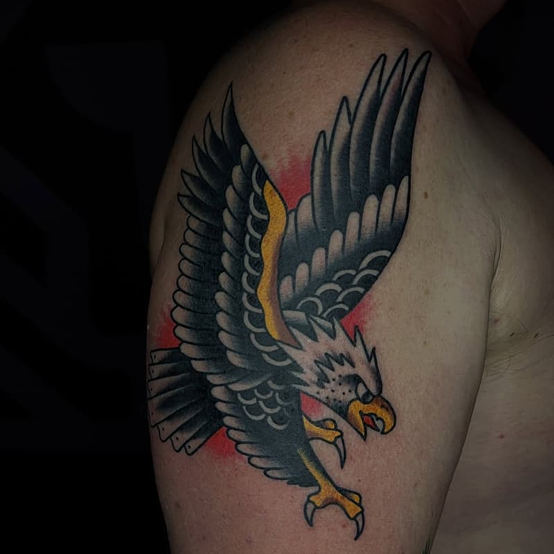 American Traditional tattoo by Hugo Starr Tattoos
