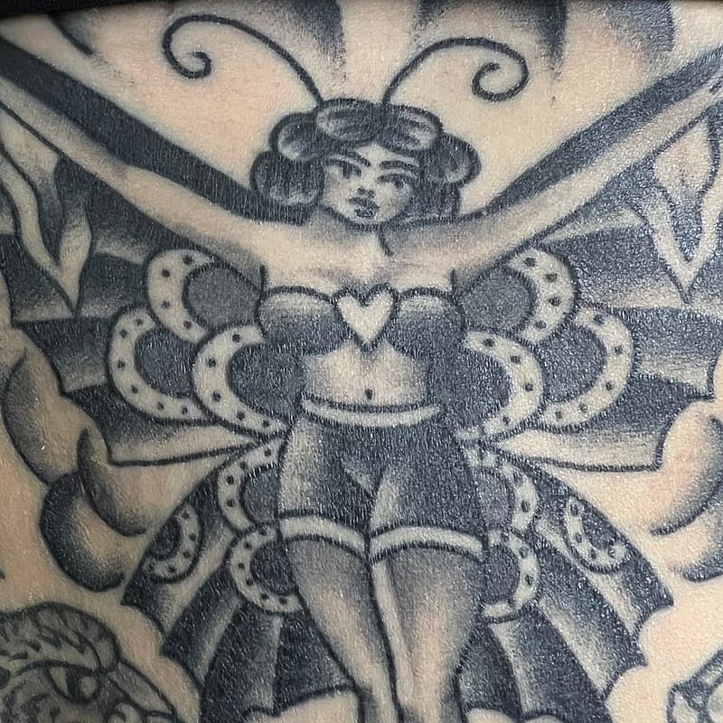 American Traditional tattoo by Hugo Starr Tattoos