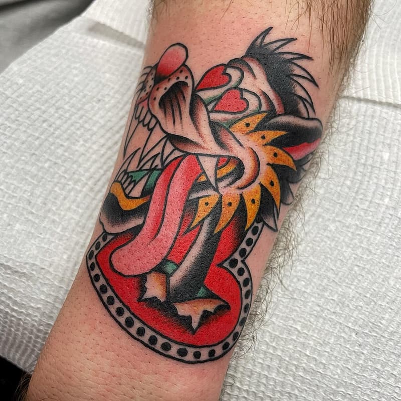 American Traditional tattoo by Abe Carroll