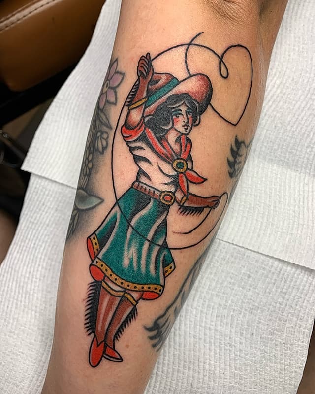 American Traditional tattoo by Abe Carroll