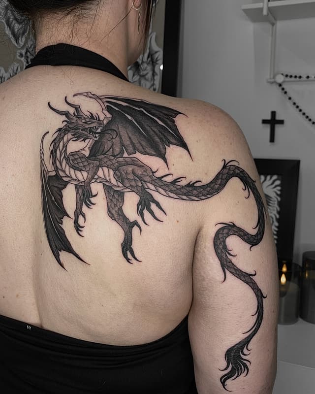 Illustrative tattoo by Mia Barix Tattoo