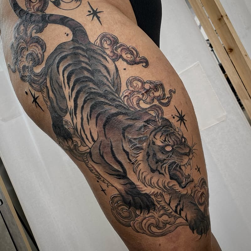 Illustrative tattoo by Mia Barix Tattoo