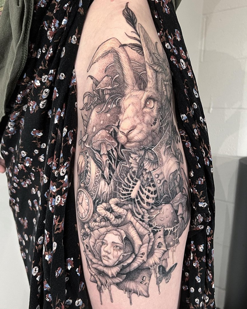 Illustrative tattoo by Randall Meredith