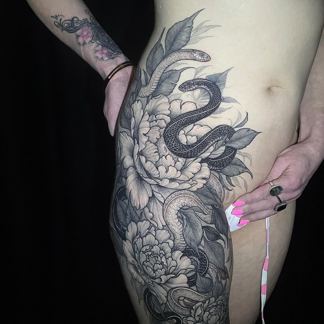 Illustrative tattoo by Randall Meredith