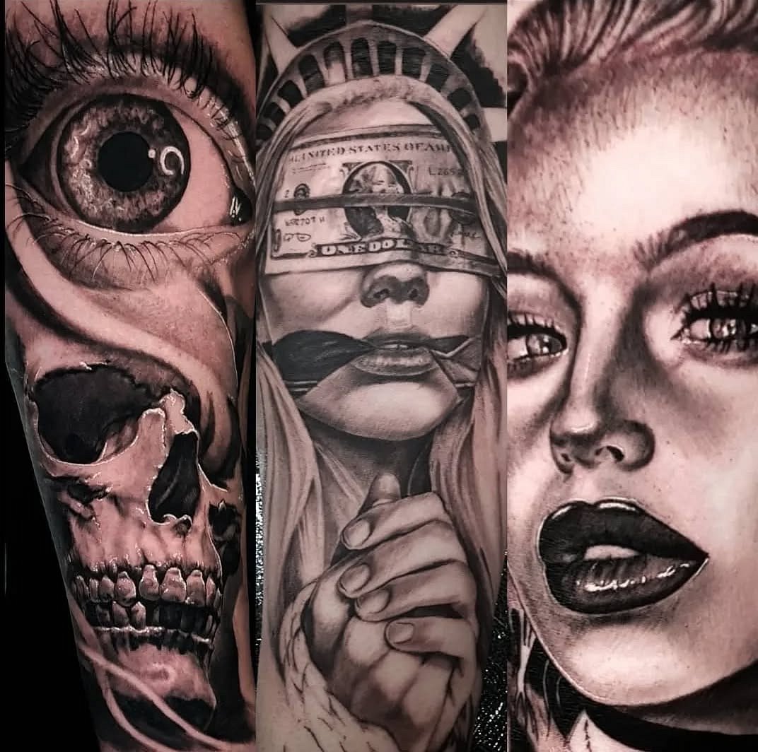 Realism (black & grey) tattoo by Chris JensenTattoo