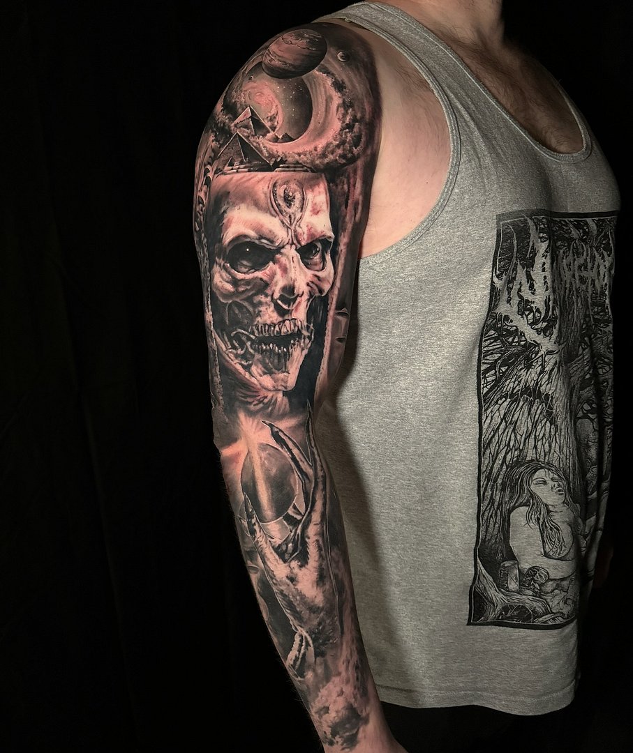 Realism (black & grey) tattoo by Chris JensenTattoo