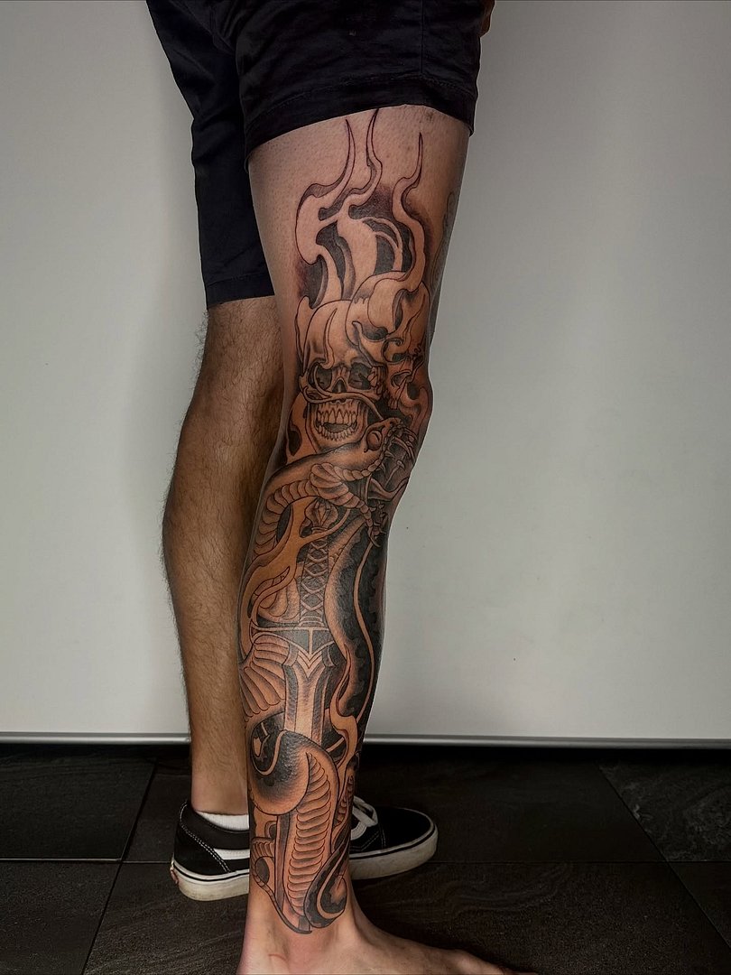 Realism (black & grey) tattoo by Danny