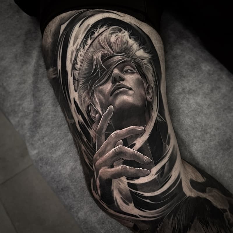 Realism (black & grey) tattoo by Will Francis
