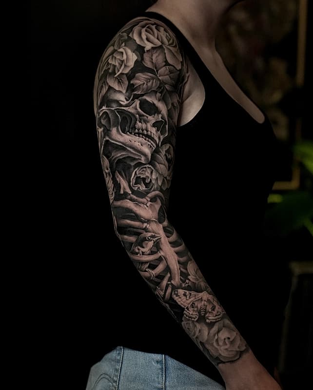 Realism (black & grey) tattoo by Anthony Luu