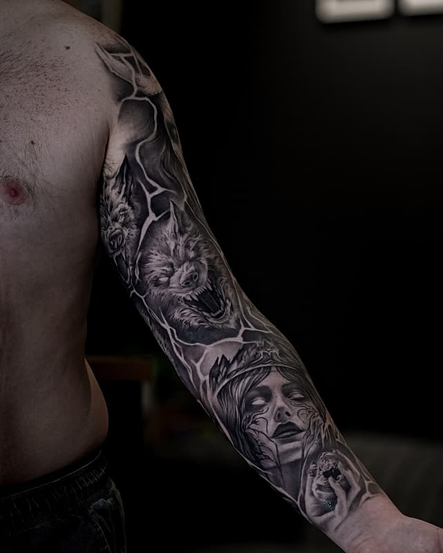 Realism (black & grey) tattoo by Anthony Luu