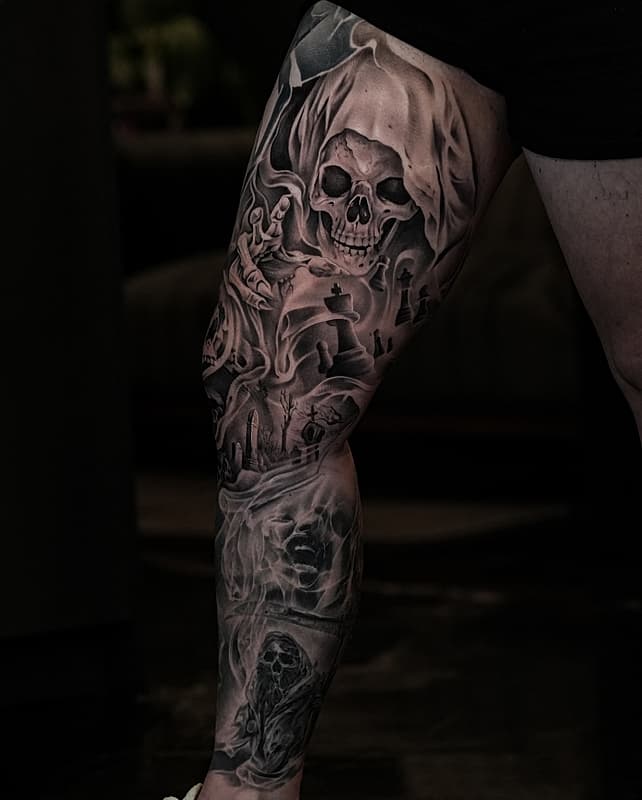 Realism (black & grey) tattoo by Anthony Luu