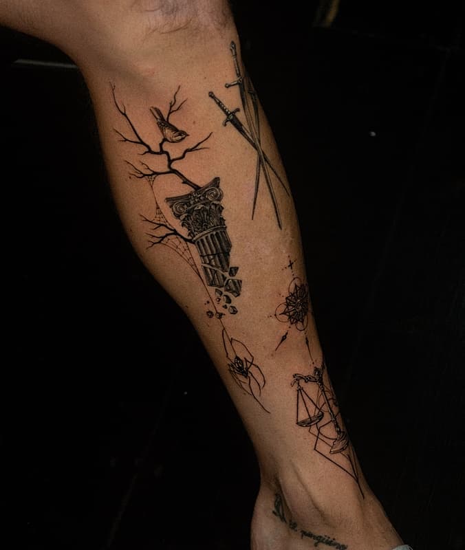 Fineline tattoo by Bobby Kerehoma