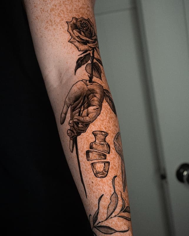 Fineline tattoo by Bobby Kerehoma