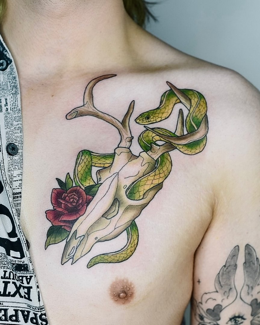 Neo-Traditional tattoo by Meg Taylor