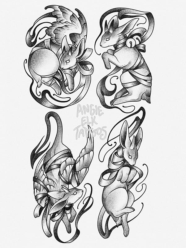 Illustrative tattoo by Angie Elk