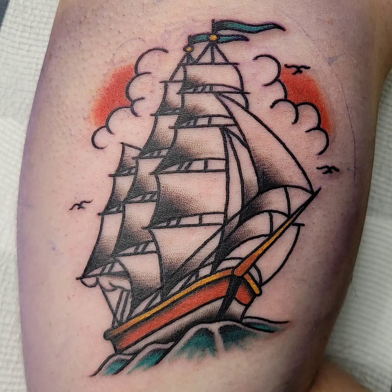 American Traditional tattoo by Aidan Hardy