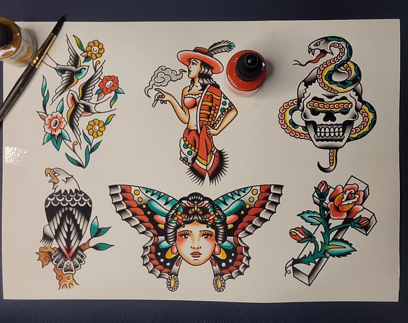 American Traditional tattoo by Aidan Hardy