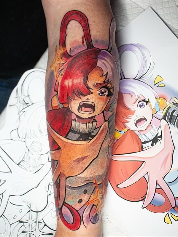 Anime tattoo by Binksy | Anime Tattoos Newcastle NSW