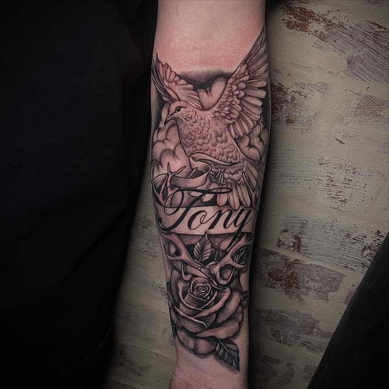 Realism (black & grey) tattoo by Adrian Monello