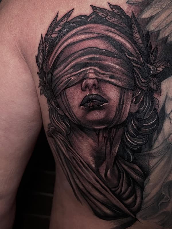 Realism (black & grey) tattoo by Adrian Monello