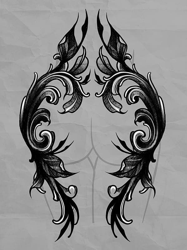 Blackwork tattoo by Grace Jane