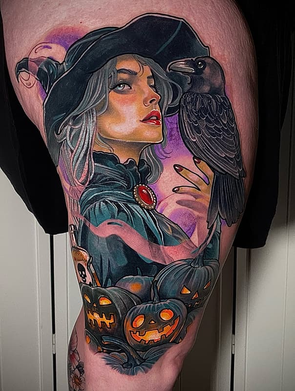 Neo-Traditional tattoo by Luke Pritchard
