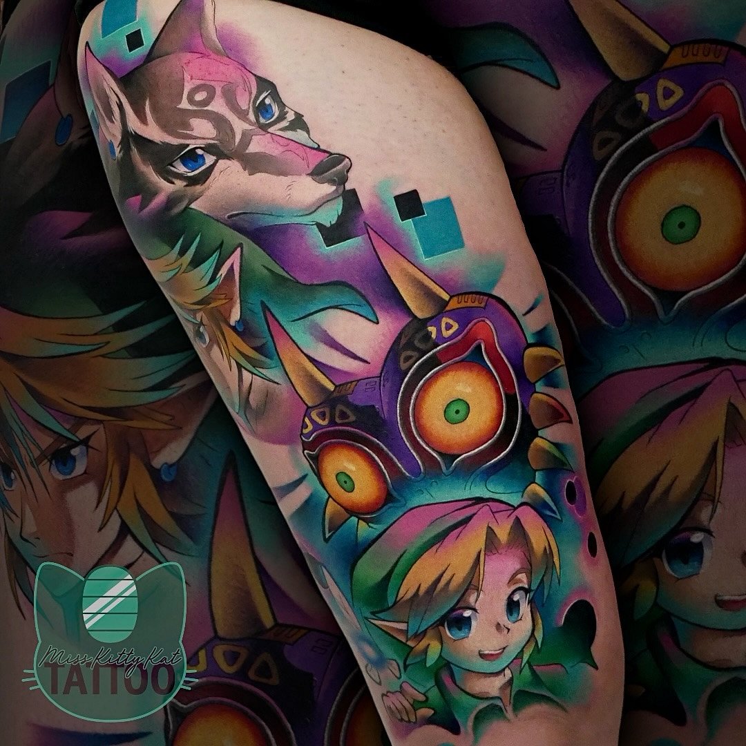 Anime tattoo by Miss Kitty Kat Tattoo