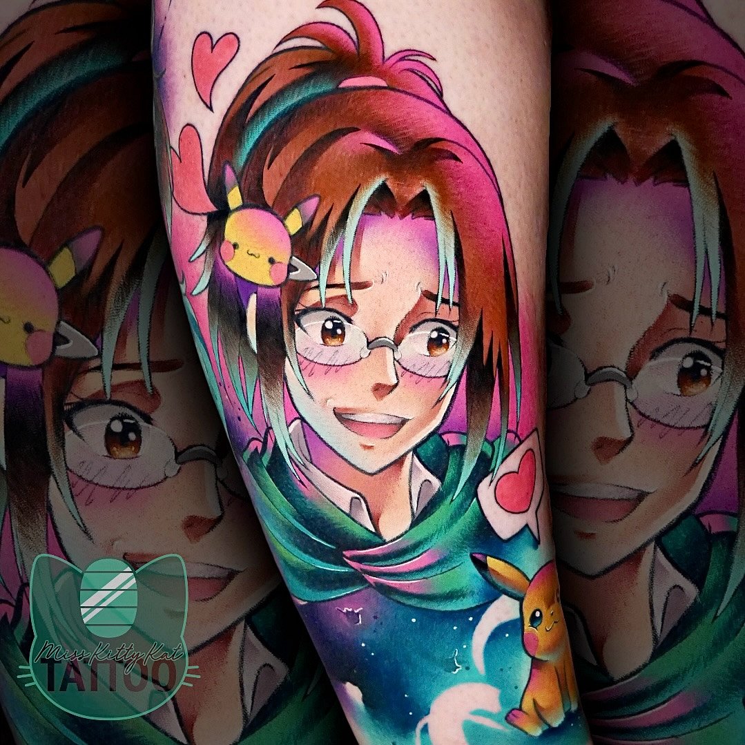 Anime tattoo by Miss Kitty Kat Tattoo