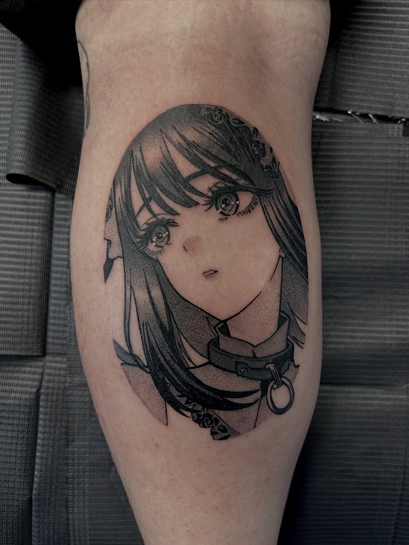Anime tattoo by Inky Neko