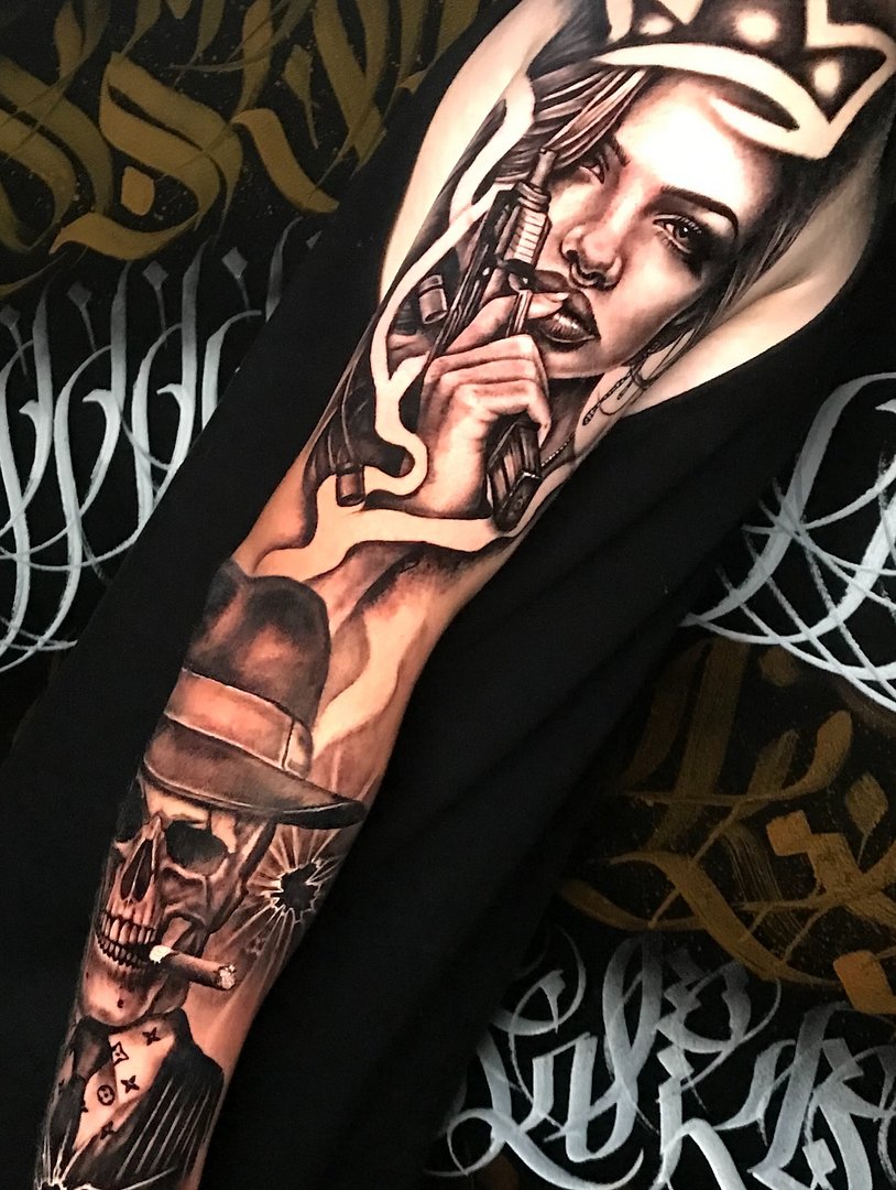 Portraits tattoo by triggertattoos