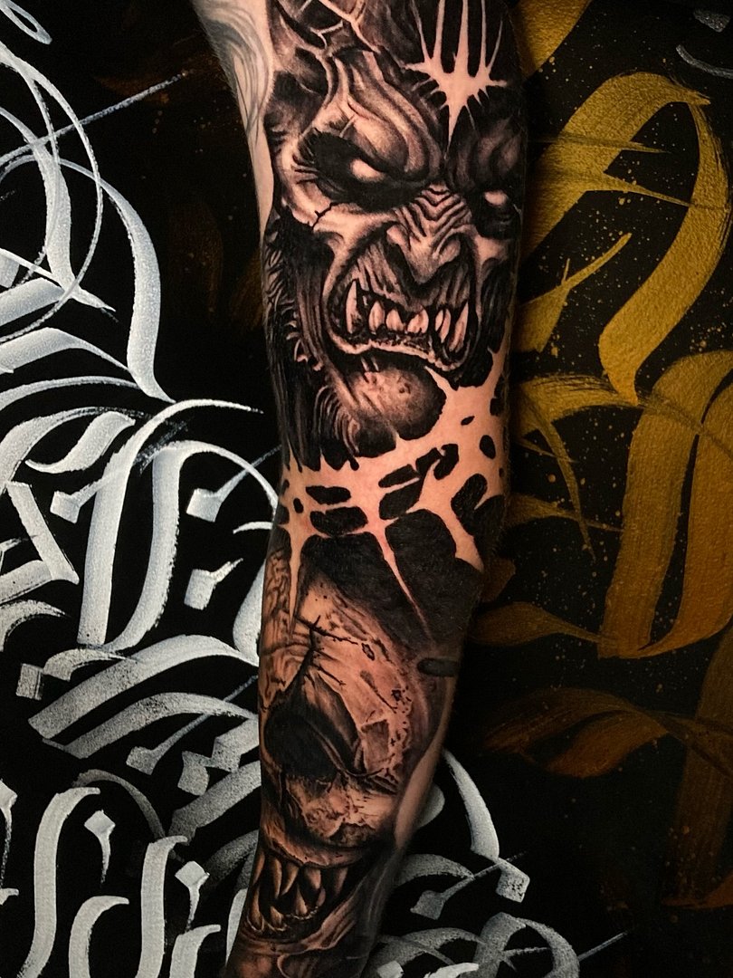 Realism (black & grey) tattoo by Trigger