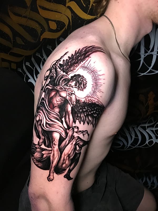 Realism (black & grey) tattoo by Trigger