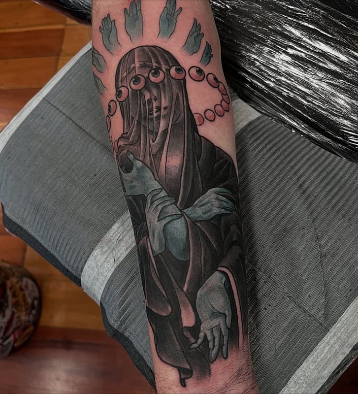 Illustrative tattoo by Stickybonessmith